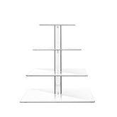 TWING 4 Tier Round Acrylic Cupcake Display Stand,Weeding Party Dessert Stand Tree Tower -Clear Display Holder Tree