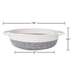 Goodpick 2pack Cotton Rope Basket - Woven Storage Basket - 9.8" x 8.7" x 2.8" Small Rope Baskets for Kids Home Decor Toy Basket Organizer - Desk Basket Containers for Jewellery, Keys - Hemp Rope Bowl