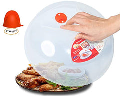 Microwave Plate Cover clear,Easy Grip large microwave Plate Splatter Guard Lid With Steam Vent Microwave Food Cover, BPA Free & 11.5 Inch, Dishwasher Safe-with anti-scalding silicone hand clip