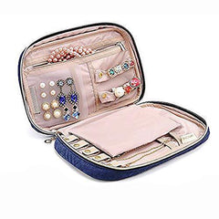 Lmeison Travel Jewelry Organizer Bag Storage Case for Necklace, Earrings, Rings, Bracelet(Blue)