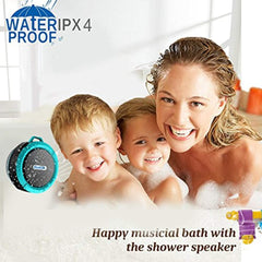 8Gtech Shower Speaker, Waterproof Wireless Bluetooth Speaker with 5W Driver, Suction Cup, Built-in Mic, Hands-Free Speakerphone, Portable Waterproof Bluetooth Speaker for Pool, Beach,Bicycle,Outdoor