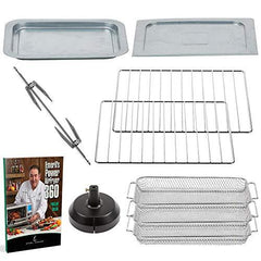 Septree Lagasse Power Air Fryer 360 Max XL Family Sized Better Than Convection Ovens Replaces a Hot Air Fryer Oven, Toaster Oven, Rotisserie, Bake, Broil, Slow Cook, Pizza, Dehydrator & More. Emeril Cookbook. Stainless Steel. (MAX 15.6” 19.7” x 13”)