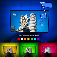 G GEEKEEP Music Activated LED Strip Lights,16.4ft/5m 12V Color Changing Rope Lights Pulse to Beats of Music