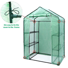 Oh right Small Walk-in Plants Greenhouse, 3-Tier 6-Shelf Stands Garden Green House, 56.3"x 28.7"x 76.7"