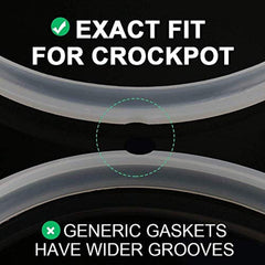 Power Pressure Cooker Sealing Ring Clear Color Multi-Cooker Rubber Gaskets for Many 5 Liter 6 Liter 5 Quart and 6 Quart Models, Set of 2