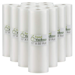 4 Jumbo 11" x 50' Commercial Vacuum Sealer Saver Bags Sous Vide Food Storage by VacSealBags