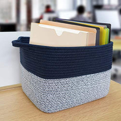 EIVOTOR Cube Storage Bins - Shelf Baskets for Storage Towel Book Cloth Storage Bins for Office Woven Basket for Shelves Baby Laundry Basket Toys Storage Basket Closet Storage Basket, 13''x9.8''x 9''