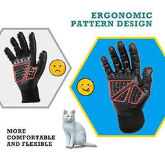 HCNDLANDY Pet Grooming Glove, Gentle Deshedding Brush Gloves, Pet Hair Remover & Bathing Massage Tool for Dogs, Cats & Horse