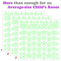 MAFOX Glow in The Dark Stars for Ceiling or Wall Stickers - Glowing Wall Decals Stickers Room Decor Kit - Galaxy Glow Star Set and Solar System Decal for Kids Bedroom Decoration