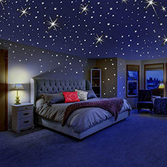MAFOX Glow in The Dark Stars for Ceiling or Wall Stickers - Glowing Wall Decals Stickers Room Decor Kit - Galaxy Glow Star Set and Solar System Decal for Kids Bedroom Decoration