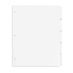 Blue Summit Supplies 3 Ring Binder Dividers with Reinforced Edge, 1/5 Cut Tabs, Letter Size, 3 Hole Punch Section Index Dividers for Binders, White, 100 Page Divider Pack