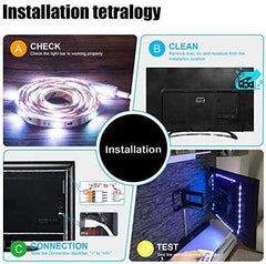 PANGTON VILLA Led Strip Lights, 14.3ft for 65-75in TV, USB LED TV Backlight Kit with Remote - 16 Color Changing 5050 LEDs Bias Lighting for HDTV (Renewed)