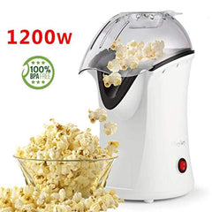 Hot Air Popcorn Popper, Popcorn Maker, 1200W Electric Popcorn Machine with Measuring Cup and Removable Lid, Healthy Popcorn Maker for Home, No Oil Needed, Great For Kids (White)