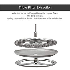 X-Chef Stainless Steel French Press, Large Espresso Coffee Maker-Double Filter, Vacuum Insulated for Home Office Camping 51oz/1500ML, 12 Cups