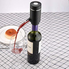 Andre Lorent Electric Wine Aerator, Wine Dispenser Pump, Automatic Wine Pourer, Instant Wine Decanter, One-Touch Wine Oxidizer with Retractable Tube, Portable and USB Rechargeable, Black