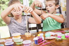 25pc Slime Kit For Making DIY Crystal Clear Slime | 18 Colors Slime, 6 Pack Foam Beads, 4 Fruit and 3 Ice Cream Containers | Slime Supplies and Glitter Accessories For Boys and Girls