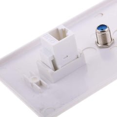 JZLiner Ethernet Coax RJ45 Coaxial F Type Wall plate Jack Socket Outlet Networking Cover Panel