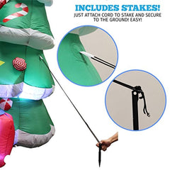 Joiedomi 7 Foot LED Light Up Giant Christmas Tree Inflatable with 3 Gift Wrapped Boxes Perfect for Blow Up Yard Decoration, Indoor Outdoor Yard Garden Christmas Decoration