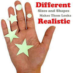 MAFOX Glow in The Dark Stars for Ceiling or Wall Stickers - Glowing Wall Decals Stickers Room Decor Kit - Galaxy Glow Star Set and Solar System Decal for Kids Bedroom Decoration