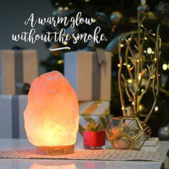Levoit Kana Himalayan/Hymilain Sea, Pink Crystal Salt Rock Lamp, Night Light, Real Rubber Wood Base, Dimmable Touch Switch, Holiday Gift (ETL Certified, 2 Extra Bulbs),