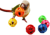 QBLEEV 5 Pack Bird Bell Balls Sets for Chewing Playing Training,Colorful Parrot Cage Treat Toy for Cockatiel Parakeet Conure Budgie,Small Pet Foot Talon Toy for Parrot Kitten Puppy,Random Color