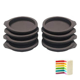 10 Strawberry Street Silicone Round Cake Mold - Multi Layer Rainbow Cake Pan Bakeware Set Pizza Mold for Christmas Birthday Party Wedding Anniversary (8 Piece)