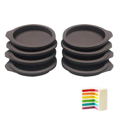 10 Strawberry Street Silicone Round Cake Mold - Multi Layer Rainbow Cake Pan Bakeware Set Pizza Mold for Christmas Birthday Party Wedding Anniversary (8 Piece)