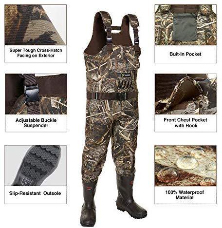 TIDEWE Chest Waders, Hunting Waders for Men Realtree MAX5 Camo