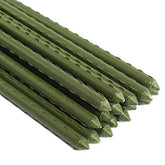 Sturdy Steel Garden Stakes 4-Ft Plastic Coated Plant Stakes, 10Packs for Climbing Plants