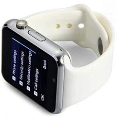 Bluetooth Smart Watch for iOS iPhone Android System Qidoou Wrist Watch Camera HCM Card Sleep Monitor Step Calories Tracker Alarm Clock Call/Message Reminder Anti-Lost for Adults and Kids(White)