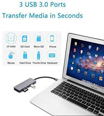 USB-C Multi-Port Adapter with 4K HDMI, Gigabit Ethernet, 2 USB 3.0, USB C Hub, Type-C PD Charging Dock for MacBook pro 13/15 2018,2017,2016,MacBook Air 2018,iPad pro 2018(Thunderbolt 3) Dongle