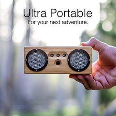 Bongo Bamboo Bluetooth Speaker - Portable & Wireless Retro Wood Design - Vintage Black & White