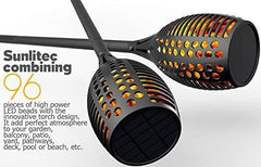 Solar Lights, Sunlitec Waterproof Flickering Flames Torches Lights Outdoor Landscape Decoration Lighting Dusk to Dawn Auto On/Off Security Torch Light for Garden Patio Deck Yard Driveway, 2 Pack