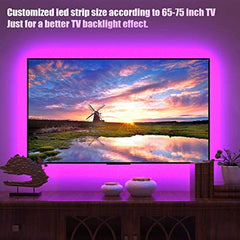 PANGTON VILLA Led Strip Lights, 14.3ft for 65-75in TV, USB LED TV Backlight Kit with Remote - 16 Color Changing 5050 LEDs Bias Lighting for HDTV (Renewed)