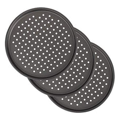 10 Strawberry Street 13” Vented Pizza Pan (3-Pack) Round, Perforated Air Baking | Heavy-Duty Aluminum Bakeware | Reusable, Non-Stick | Creates Classic Crispy Crust