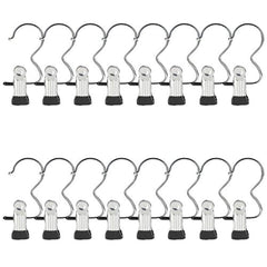 16 PCS Laundry Hook Boot Hanging Hold Clips Portable Hanging Hooks Home Travel Hangers Clothing Clothes Pins