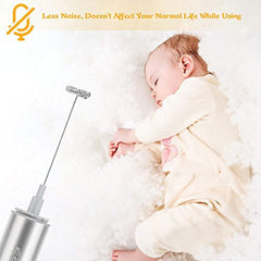 EZILIF Milk Frother Milk Frother Handheld Coffee Frother Battery Operated Foam Maker 3 Stainless Steel Different Size Whisks Coffee Latte Cappuccino Hot Chocolate Drink Mixer