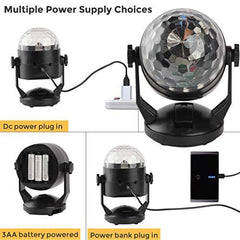 Luditek Sound Activated Party Lights with Remote Control, Battery Powered/USB Portable RBG Disco Ball Light, Dj Lighting, Strobe Lamp 7 Modes Stage Party Supplies