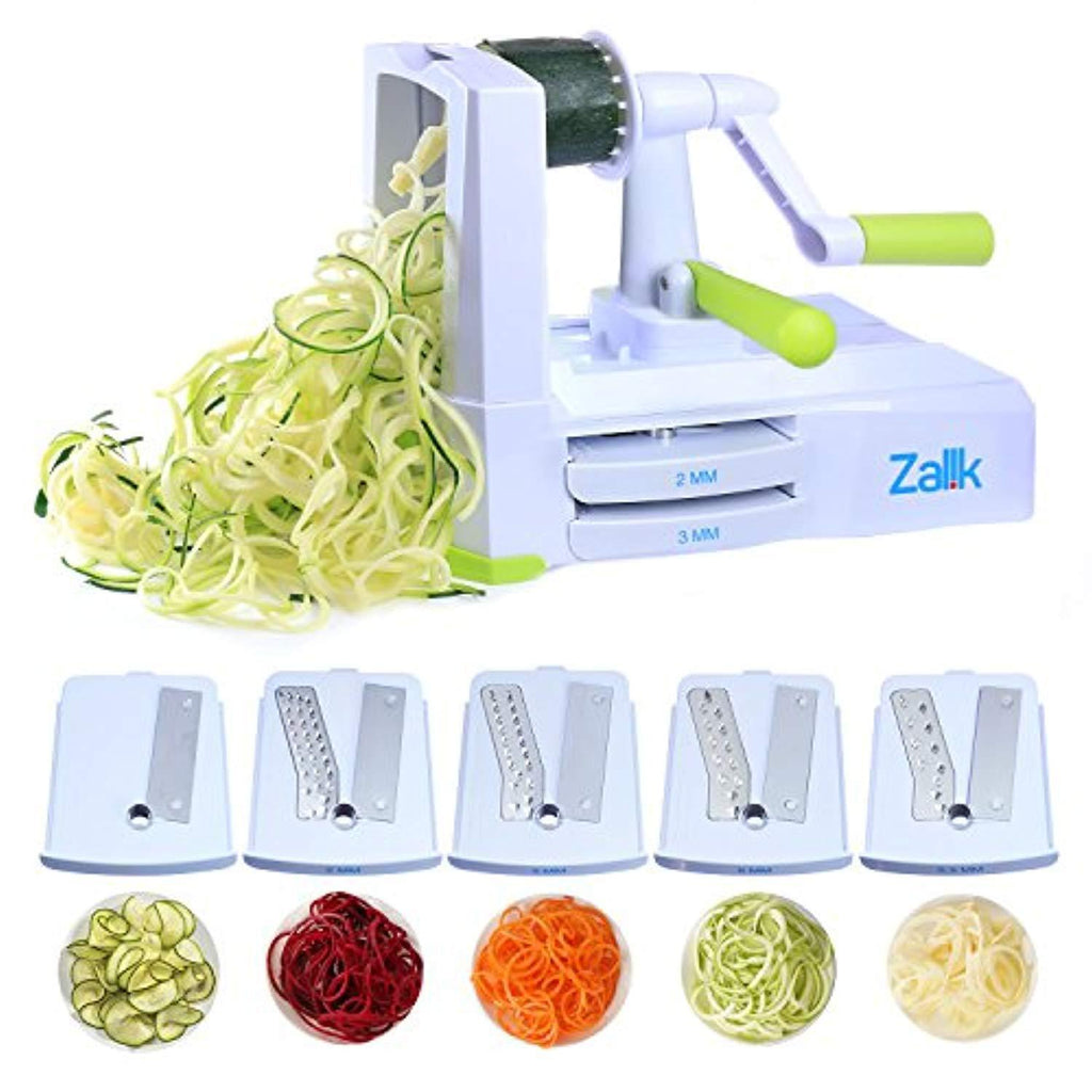  7-Blade Spiralizer Vegetable Slicer, Vegetable Spiralizer  Chopper Plus Free Brash&Container &Lid with 7/420-grade Blade, Powerful  Anti-Slip Sucker Spiral Slicer for Zucchini Noodles&Veggie Pasta Maker:  Home & Kitchen