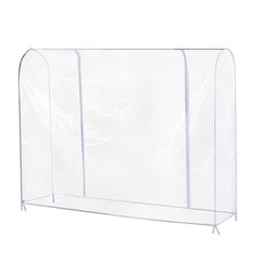 Growson Garment Rack Cover,6Ft Transparent Dust Clothes Cover with Double Full-Length Front Zippers, Cover for Clothing Hanging Rack
