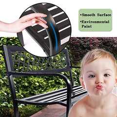 FDW Antique Metal Patio Park Garden Bench Porch Chair Backyard Outdoor Furniture