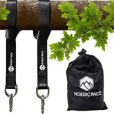 Nordic Pace Waterproof Tree Swing & Hammock Hanging Kit Straps with 2 Extra Strong 5 ft Straps, 2 Heavy Duty Snap Carabiners, Fast & Easy Swing Hanger Installation