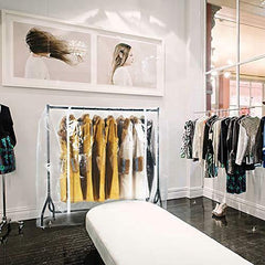 Growson Garment Rack Cover,6Ft Transparent Dust Clothes Cover with Double Full-Length Front Zippers, Cover for Clothing Hanging Rack