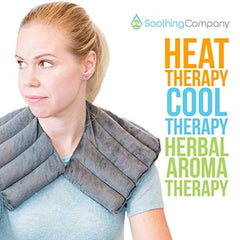 Microwavable Heating Pad for Neck and Shoulder Pain Relief | Herbal Aromatherapy | Hot/Cold Neck Wrap | Perfect for Headache, Migraine Relief, Anxiety and Stress Relief