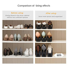 KaryHome Shoe Slots (10 PCS) Adjustable Shoe Organizer 3-Level Height Durable Stacker Organizer Shoe Racks Space Holder Savor Shoe Storage for Home