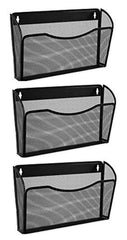 Easepres Mesh 3 Pockets File Organizer Hanging File Organizer Vertical Wall File Organizer Holder Rack