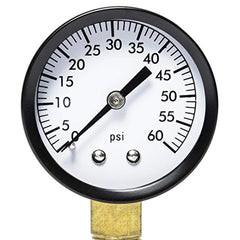 Aquatix Pro Pool Filter Pressure Gauge - Premium Spa/Pool/Aquarium Water Pressure Gauge, 2" Dial, 0-60 Psi, Bottom Mount 1/4", Compatible with Most Brands Such as Hayward, Pentair & Jandy