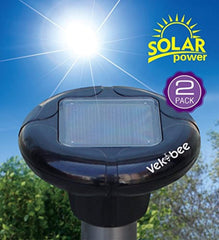 Vekibee 2 Piece Solar Powered Sonic Mole Repellent Rodent Repellent Ultrasonic Pest Repeller Outdoor Pest Control Repels Mole Rodent Vole Shrew Gopher