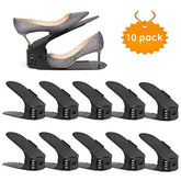KaryHome Shoe Slots (10 PCS) Adjustable Shoe Organizer 3-Level Height Durable Stacker Organizer Shoe Racks Space Holder Savor Shoe Storage for Home