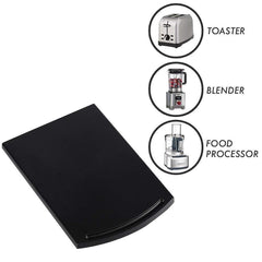 Abosi 2pcs Coffee Maker Trays, Kitchen Caddy Sliding Coffee Tray Mat, 12'' Under Cabinet Appliance Coffee Maker Toaster Countertop Storage Moving Slider with Smooth Rolling Wheels